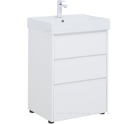 Тумба с раковиной Aquanet Nova Lite 60 3 ящика белый глянец 00307072
