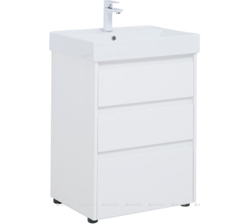 Тумба с раковиной Aquanet Nova Lite 60 3 ящика белый глянец 00307072
