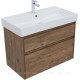 Тумба с раковиной Aquanet Nova Lite 85 Slim Synergy 2 ящика дуб рустикальный 00274180