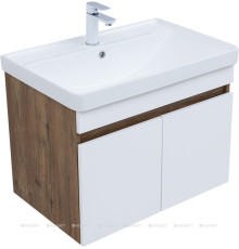 Тумба с раковиной Aquanet Оптима 70 дуб рустикальный/белый сатин 00345356