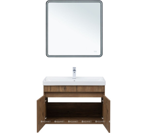 Тумба с раковиной Aquanet Оптима 80 дуб рустикальный 00345359