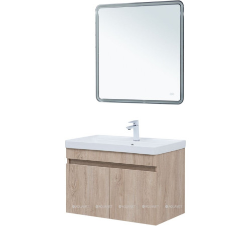 Тумба с раковиной Aquanet Оптима 80 дуб светлый 00345361