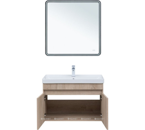 Тумба с раковиной Aquanet Оптима 80 дуб светлый 00345361