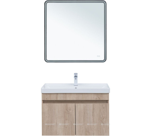 Тумба с раковиной Aquanet Оптима 80 дуб светлый 00345361