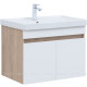 Тумба с раковиной Aquanet Оптима 80 дуб светлый/белый сатин 00345362