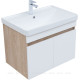 Тумба с раковиной Aquanet Оптима 80 дуб светлый/белый сатин 00345362