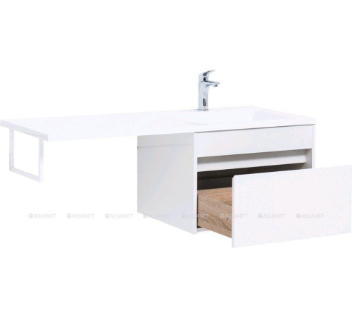Тумба с раковиной Aquanet Токио 120 R подвесная 1 ящик белый глянец 00239213