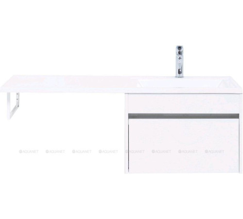 Тумба с раковиной Aquanet Токио 120 R подвесная 1 ящик белый глянец 00239213