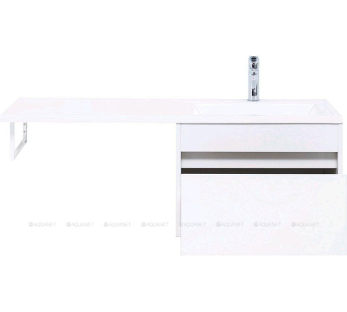 Тумба с раковиной Aquanet Токио 120 R подвесная 1 ящик белый глянец 00239213