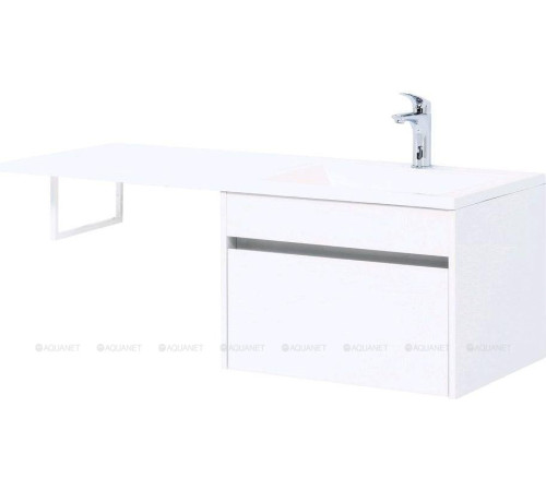 Тумба с раковиной Aquanet Токио 120 R подвесная 1 ящик белый глянец 00239213