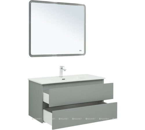 Тумба с раковиной Aquanet Вега 2.0 100 Ирис 2 ящика мисти грин 00344752