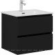Тумба с раковиной Aquanet Вега 2.0 60 Flat 2 ящика черный 00344764