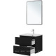 Тумба с раковиной Aquanet Вега 2.0 60 Flat 2 ящика черный 00344764