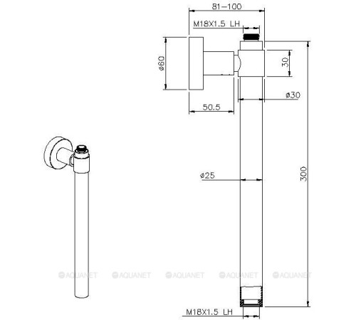 Удлинитель Allen Brau Priority/Fantasy 300 мм с фиксатором к стене графит браш 00345418