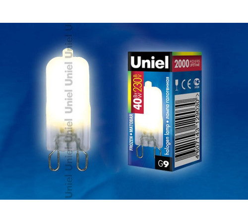 Лампа галогеновая Uniel JCD G9 40Вт K 00576