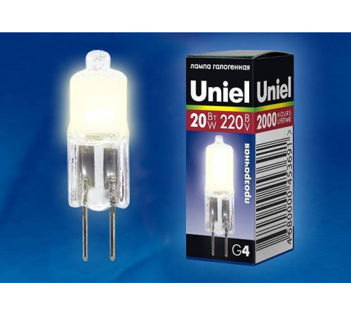 Лампа галогеновая Uniel G4 20Вт K 1822