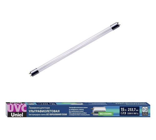 Лампа бактерицидная Uniel G13 15Вт K UL-00007275