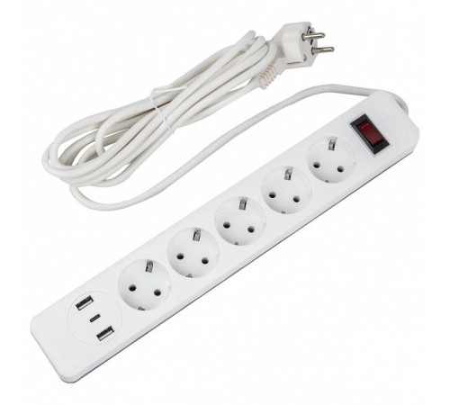Сетевой фильтр Uniel S-GSR5-3 U2C1 WHITE/GREY UL-00012109