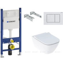 Комплект №2 Geberit Smyle Delta 30 инсталляция с унитазом и белой клавишей 500.153.37.1