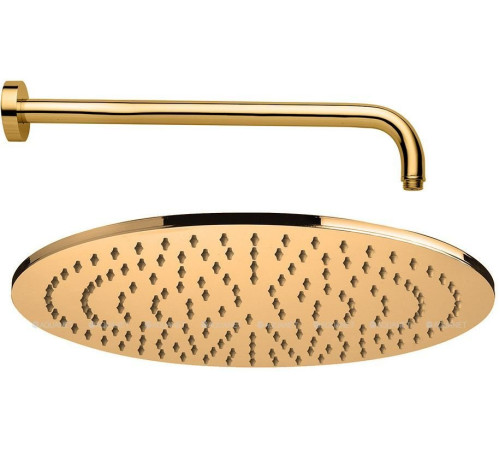 Верхний душ Paffoni MASTER KING d300 мм с кронштейном медовое золото брашированное ZSOF079HGSP/ZSOF034HGSP
