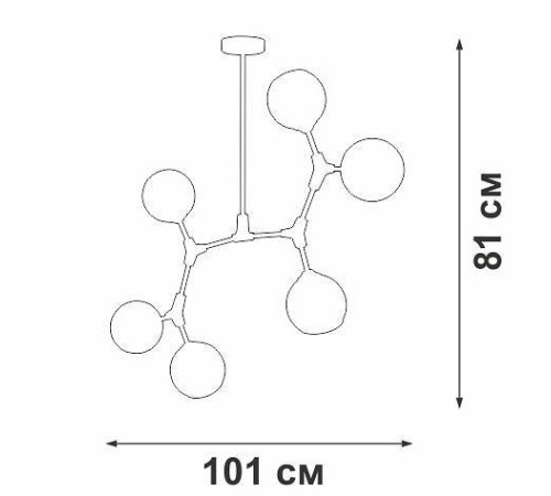 Люстра на штанге Vitaluce V3790 V3790-0/6PL