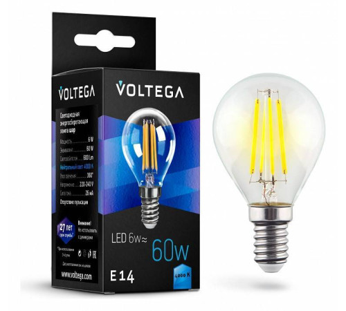 Лампа светодиодная Voltega Globe 6W 7022