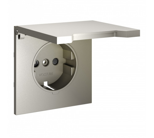 Накладка для розетки с заземлением и со шторками с крышкой Voltum S70 VLS000804