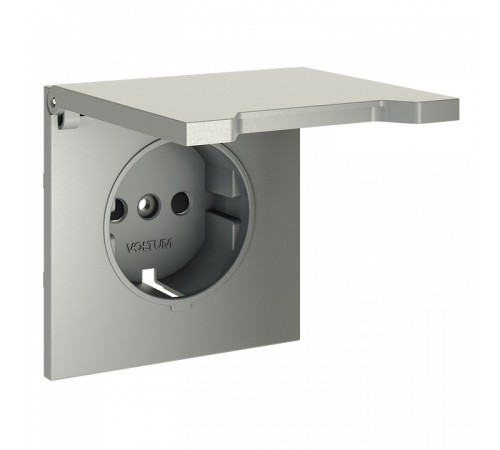 Накладка для розетки с заземлением и со шторками с крышкой Voltum S70 VLS000805