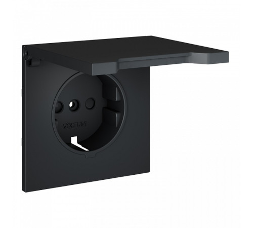 Накладка для розетки с заземлением и со шторками с крышкой Voltum S70 VLS000807