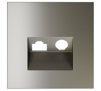 Накладка для ТВ-розетки и RJ-11 или RJ-45 Voltum S70 VLS002704