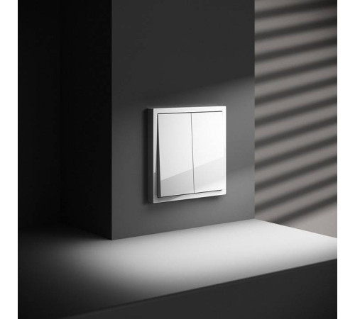 Выключатель двухклавишный без рамки Voltum S70 VLS020101