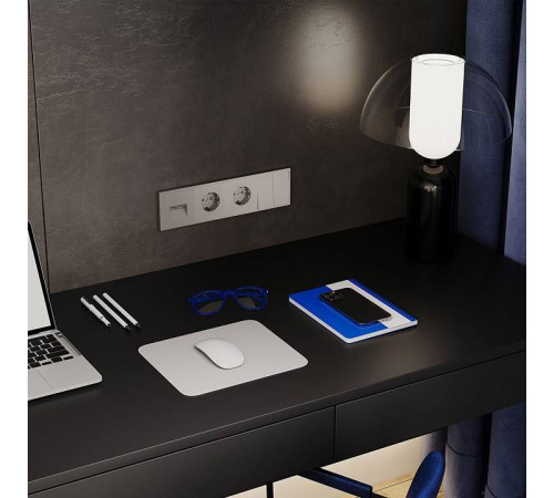 Выключатель двухклавишный без рамки Voltum S70 VLS020103