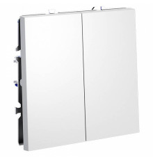 Выключатель проходной двухклавишный без рамки Voltum S70 VLS020302