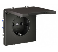 Розетка с заземлением и со шторкой, без рамки с крышкой Voltum S70 VLS040306