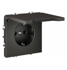 Розетка с заземлением и со шторкой, без рамки с крышкой Voltum S70 VLS040306