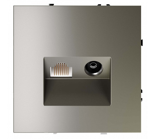 ТВ-розетка и розетка Ethernet RJ-45 без рамки Voltum S70 VLS060704