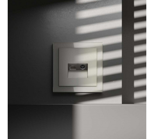 ТВ-розетка и розетка Ethernet RJ-45 без рамки Voltum S70 VLS060704