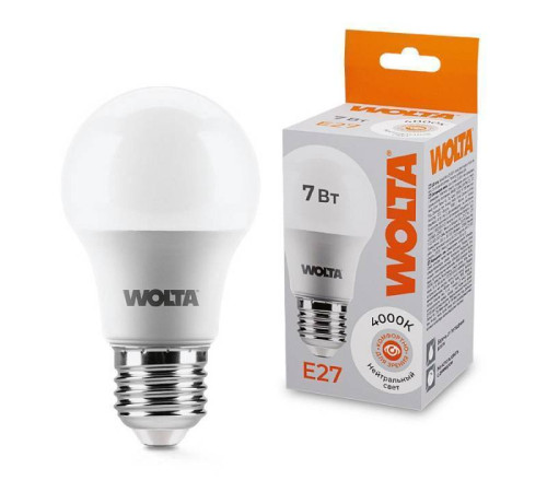 Лампа светодиодная Wolta E27 7Вт 4000K 25S55BL7E27