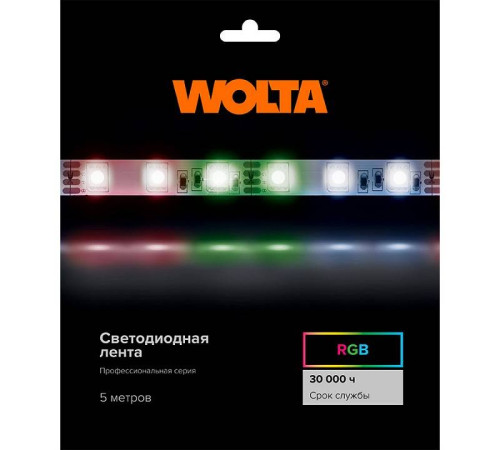 Лента светодиодная Wolta WLS5050-14,4W/RGB/24H60-01