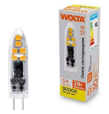 Лампа светодиодная Wolta  G4 3Вт 3000K WSTD-JC-12V3W3KG4-P