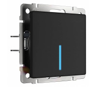 Выключатель сенсорный 1-клавишный Werkel Wi-Fi с подсветкой черный W4510608