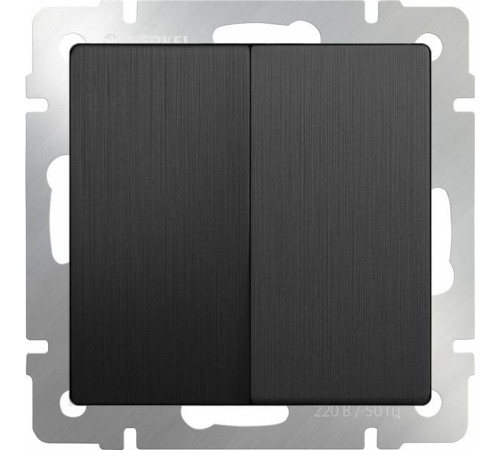 Выключатель проходной двухклавишный без рамки Werkel графит рифленый W1122004