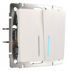 Выключатель двухклавишный с подсветкой без рамки Werkel W112 3 W1120113