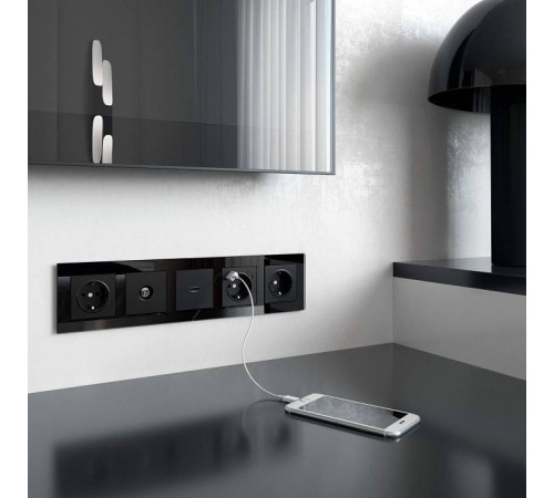 Розетка HDMI без рамки Werkel черный матовый W1186008