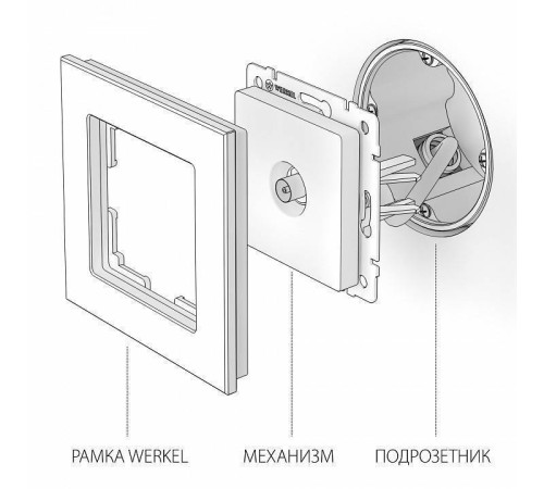 ТВ-розетка оконечная без рамки Werkel черный матовый W1183008