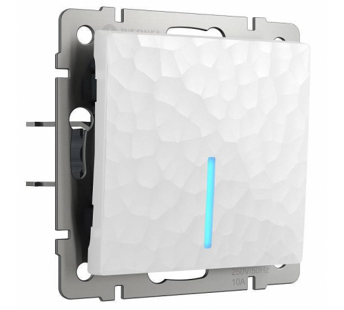 Выключатель проходной одноклавишный с подсветкой без рамки Werkel Hammer W1212101 (белый)