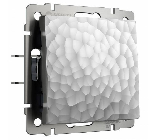 Выключатель проходной одноклавишный без рамки Werkel Hammer W1212006 (серебряный)