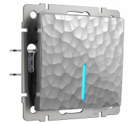 Выключатель одноклавишный с подсветкой без рамки Werkel Hammer W1210106 (серебряный)