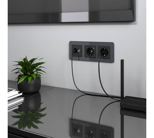 Рамка на 3 поста Werkel Elite (графит, стекло) W0032440