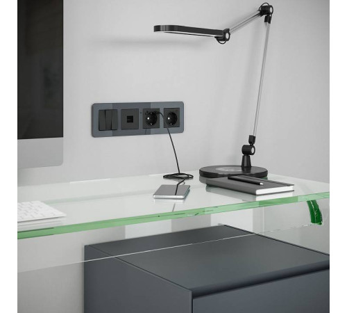 Рамка на 4 поста Werkel Elite (графит, стекло) W0042440